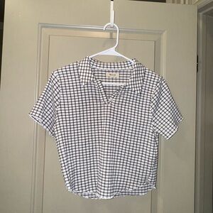 Black and white polo top